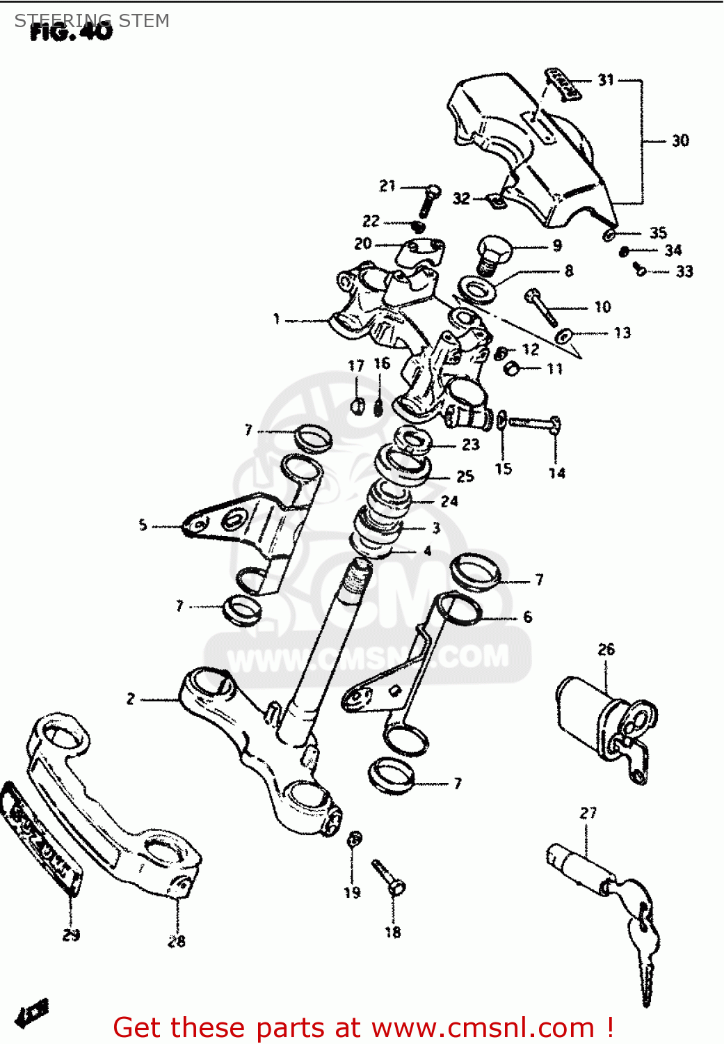 STEERING STEM GS1100G 1984 (E) GENERAL EXPORT (E01)