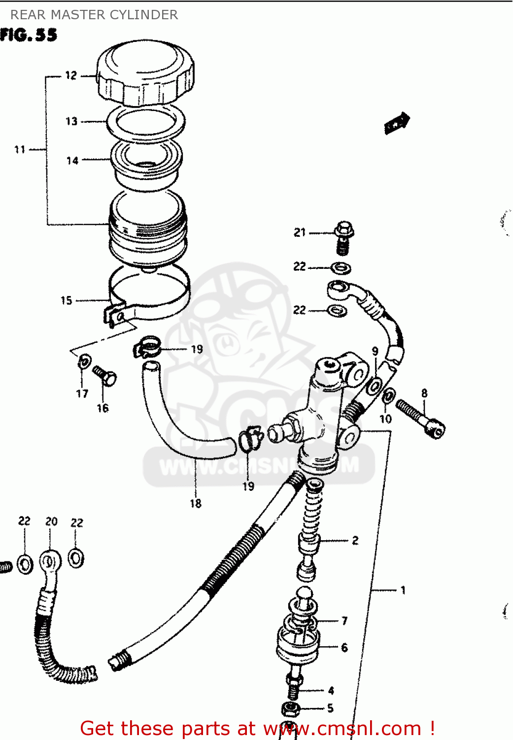 REAR MASTER CYLINDER GS1100G 1984 (E) GENERAL EXPORT (E01)