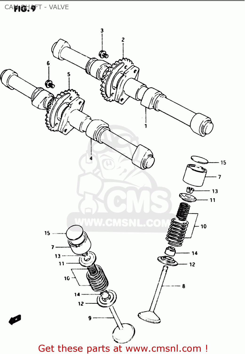 CAM SHAFT - VALVE GS1100G 1984 (E) GENERAL EXPORT (E01)