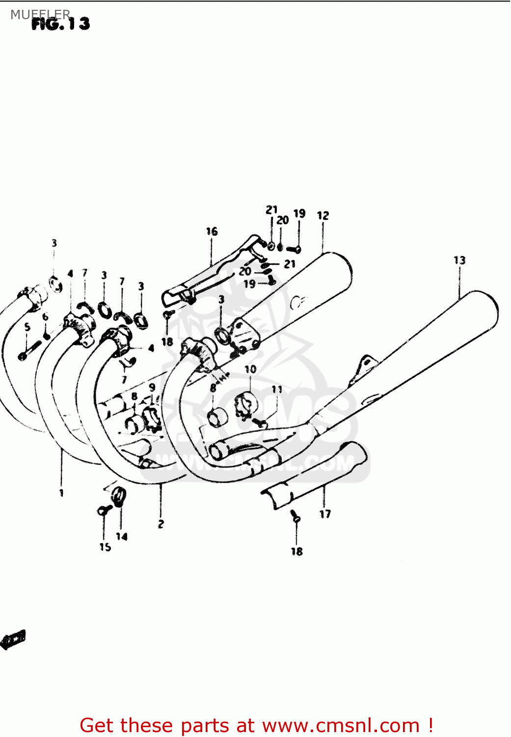 MUFFLER GS1100G 1985 (F) GENERAL EXPORT (E01)