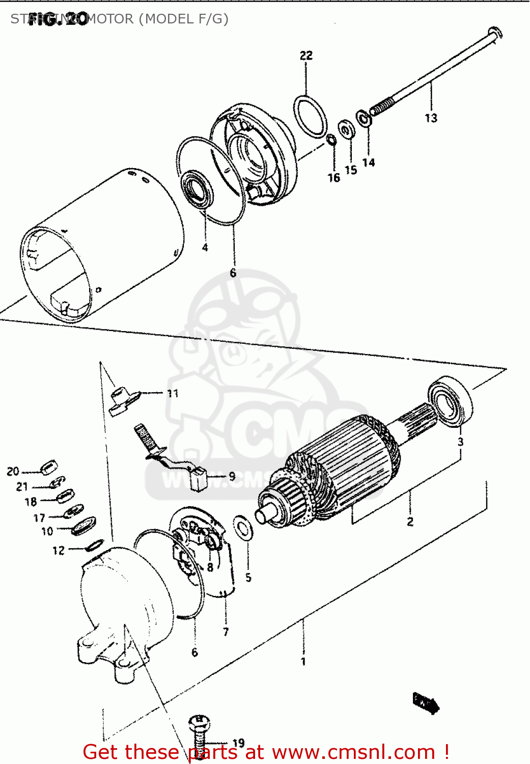 STARTING MOTOR (MODEL F/G) GS1100G 1985 (F) GENERAL EXPORT (E01)