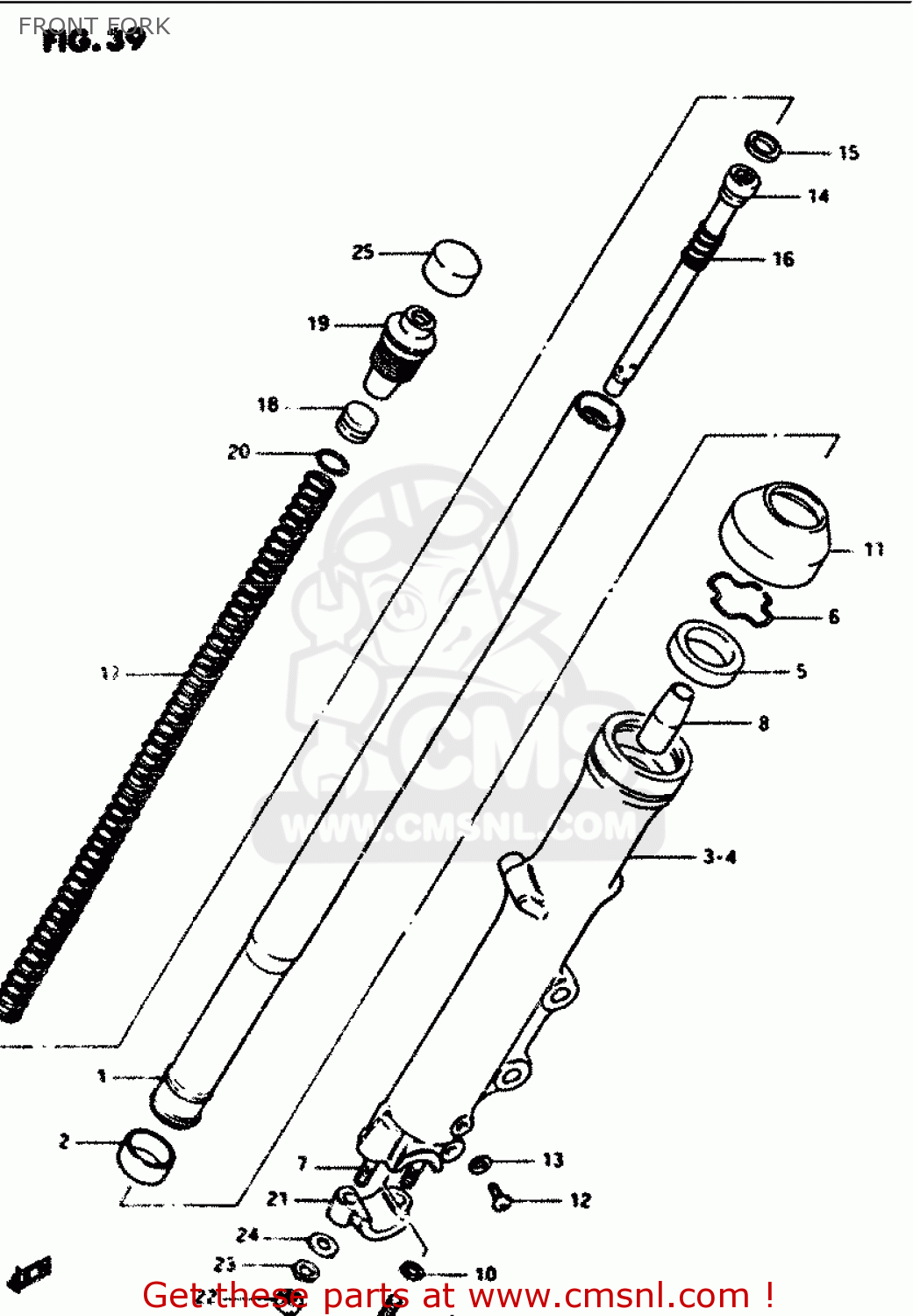 FRONT FORK GS1100G 1985 (F) GENERAL EXPORT (E01)