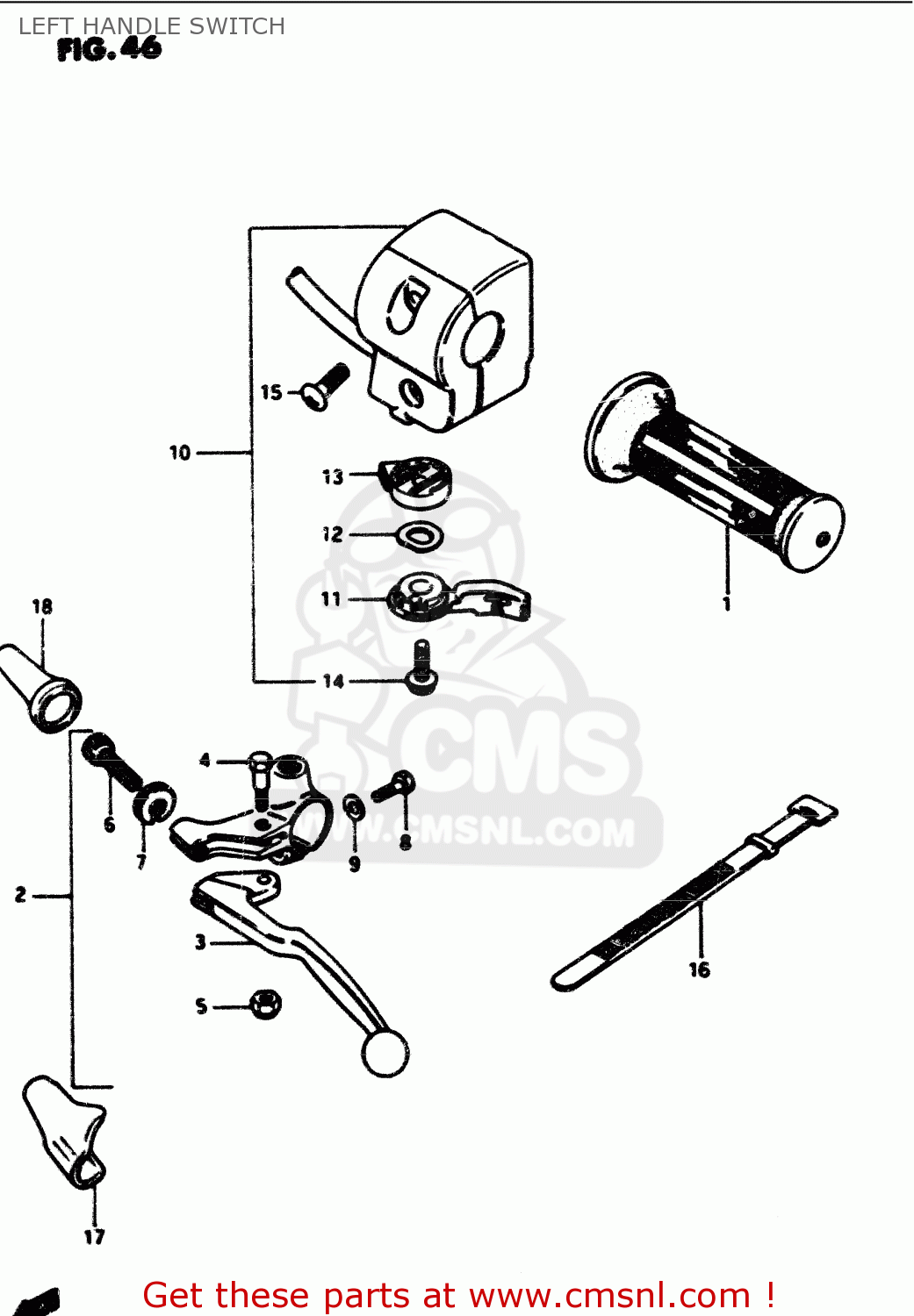 LEFT HANDLE SWITCH GS1100G 1985 (F) GENERAL EXPORT (E01)