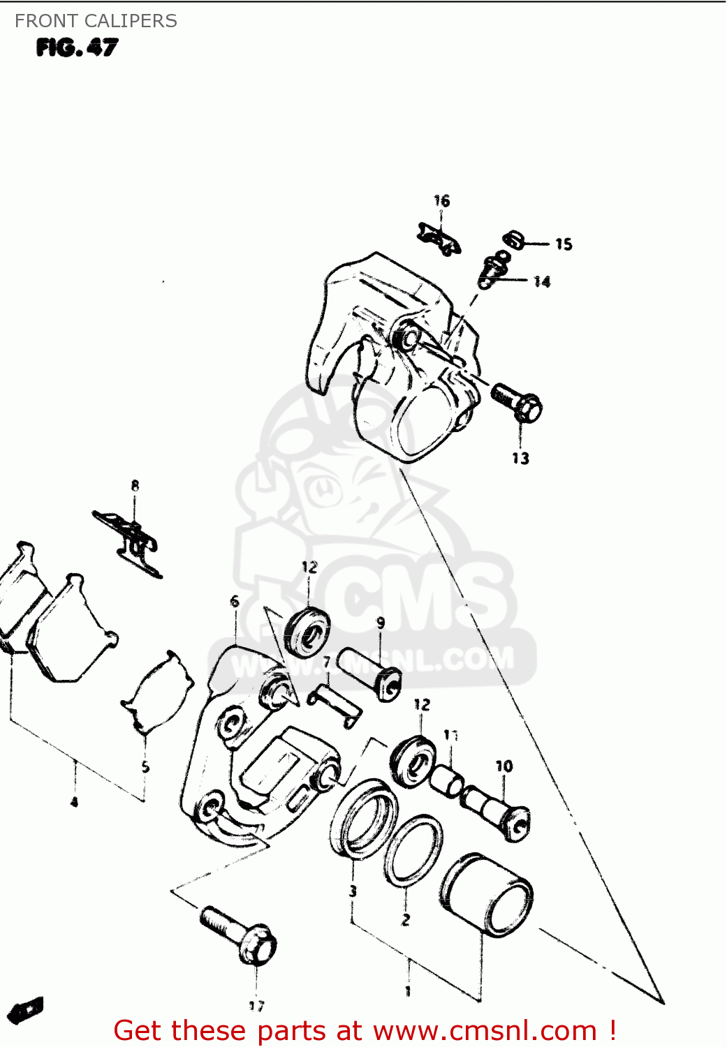 FRONT CALIPERS GS1100G 1985 (F) GENERAL EXPORT (E01)