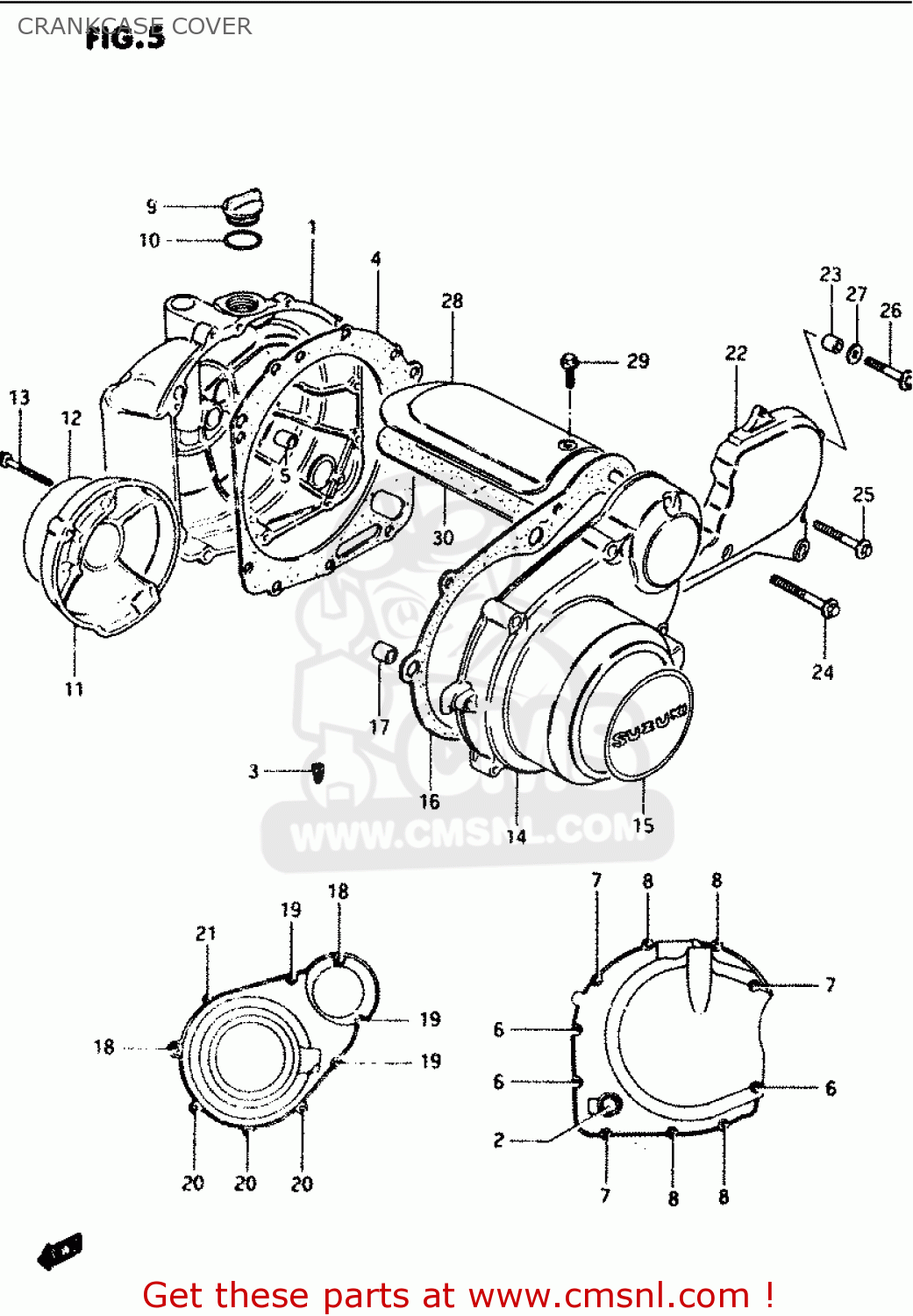 CRANKCASE COVER GS1100G 1985 (F) GENERAL EXPORT (E01)