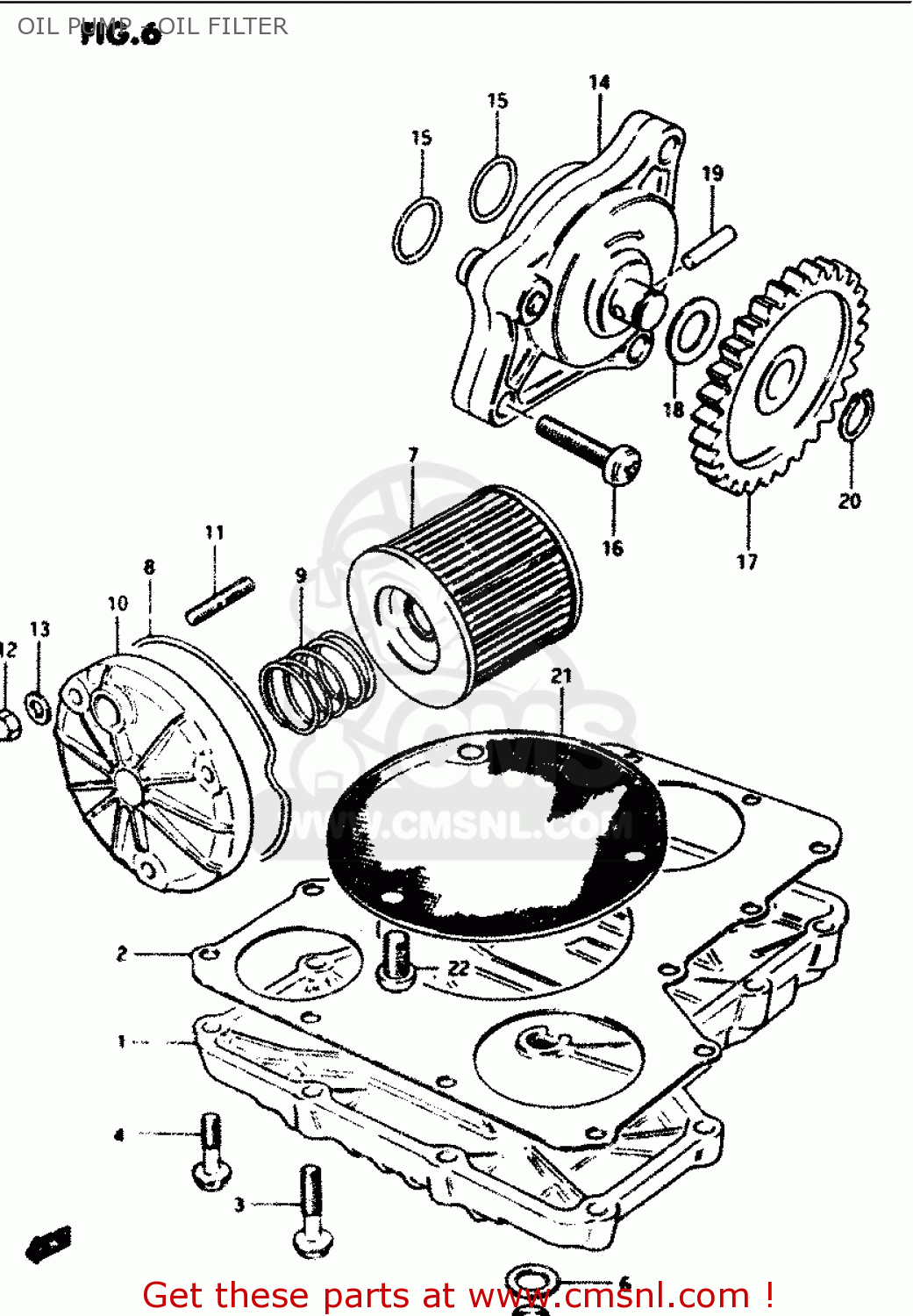 OIL PUMP - OIL FILTER GS1100G 1985 (F) GENERAL EXPORT (E01)