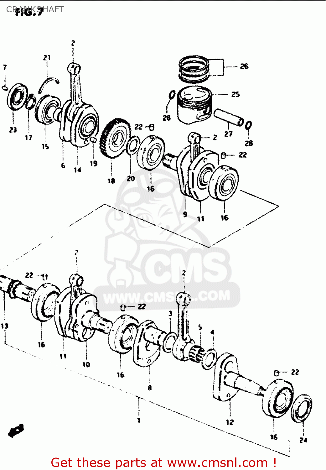 CRANKSHAFT GS1100G 1985 (F) GENERAL EXPORT (E01)
