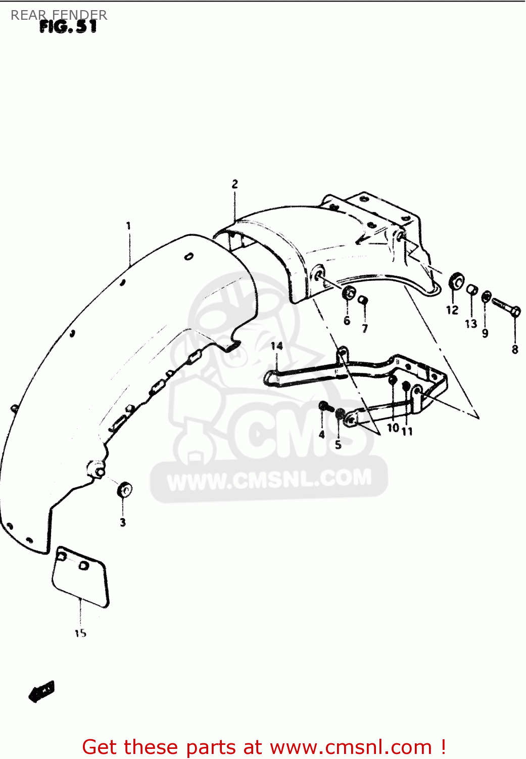 Suzuki GS1100G 1986 (G) GENERAL EXPORT (E01) REAR FENDER - buy original ...