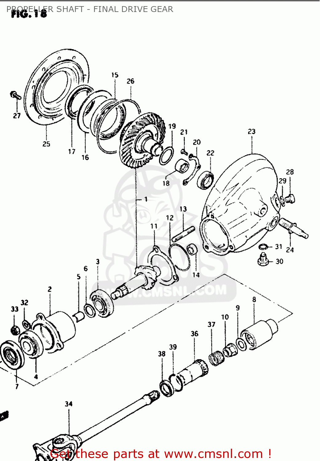 PROPELLER SHAFT - FINAL DRIVE GEAR GS1100G 1986 (G) GENERAL EXPORT (E01)