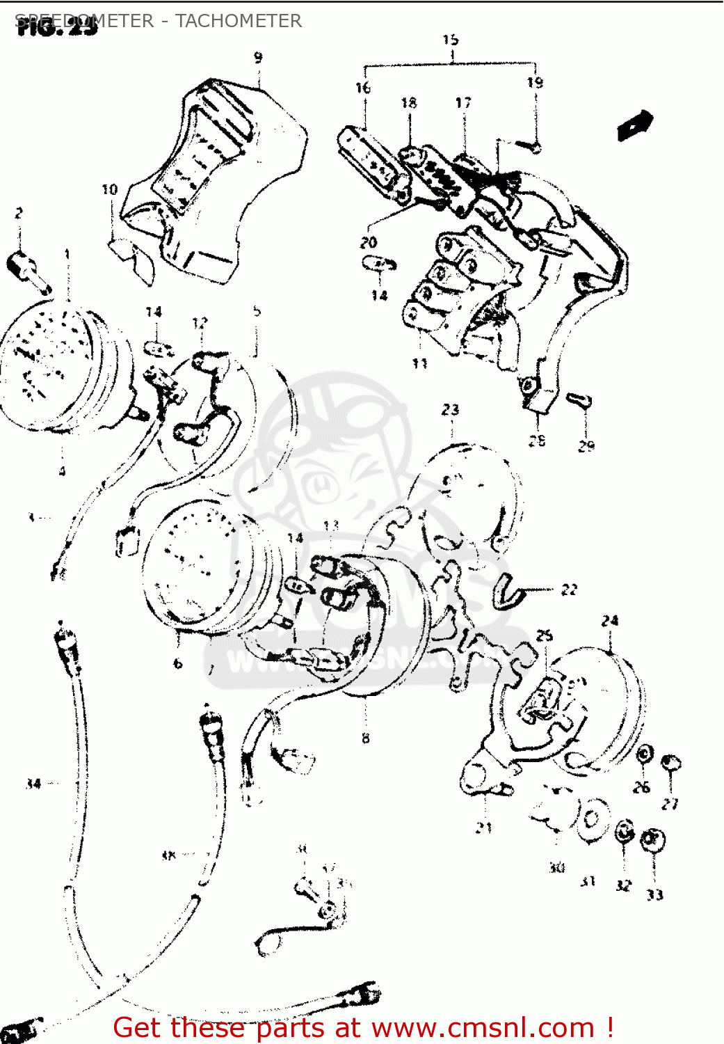 SPEEDOMETER - TACHOMETER GS1100G 1986 (G) GENERAL EXPORT (E01)