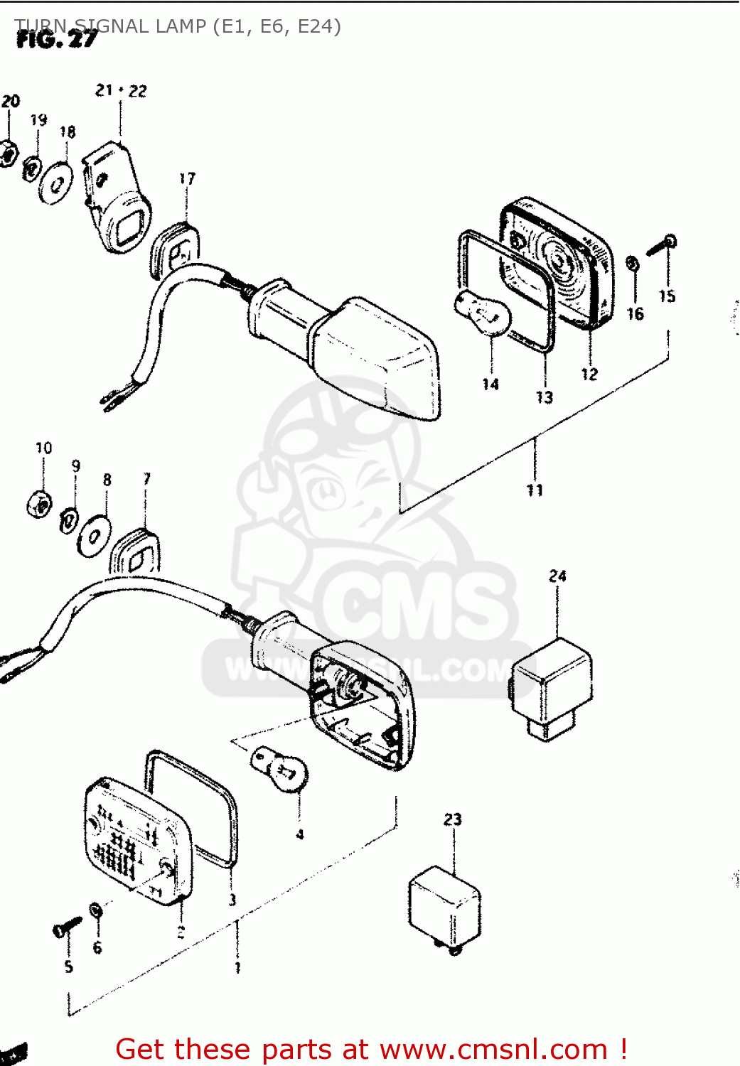 TURN SIGNAL LAMP (E1, E6, E24) GS1100G 1986 (G) GENERAL EXPORT (E01)