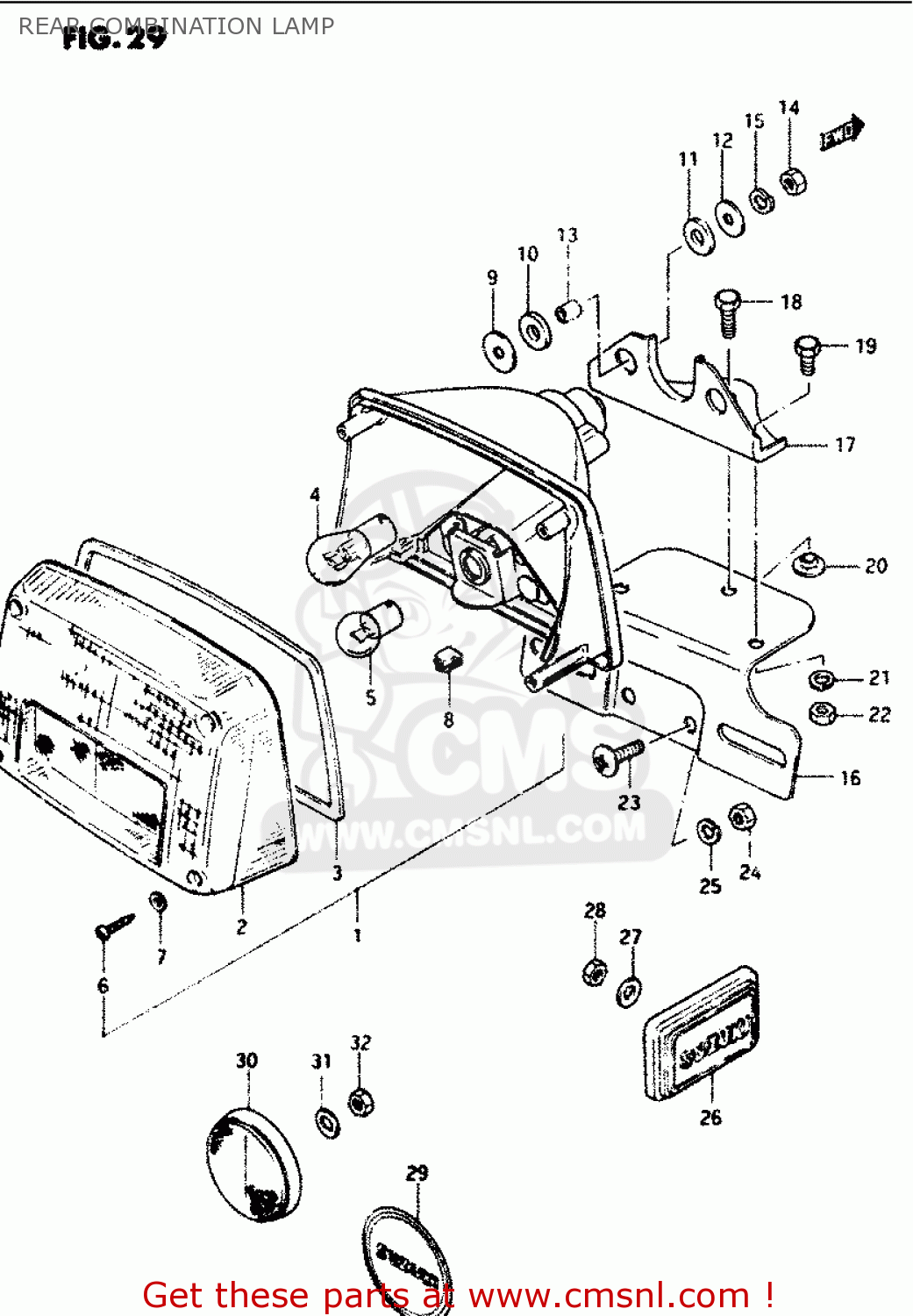 REAR COMBINATION LAMP GS1100G 1986 (G) GENERAL EXPORT (E01)