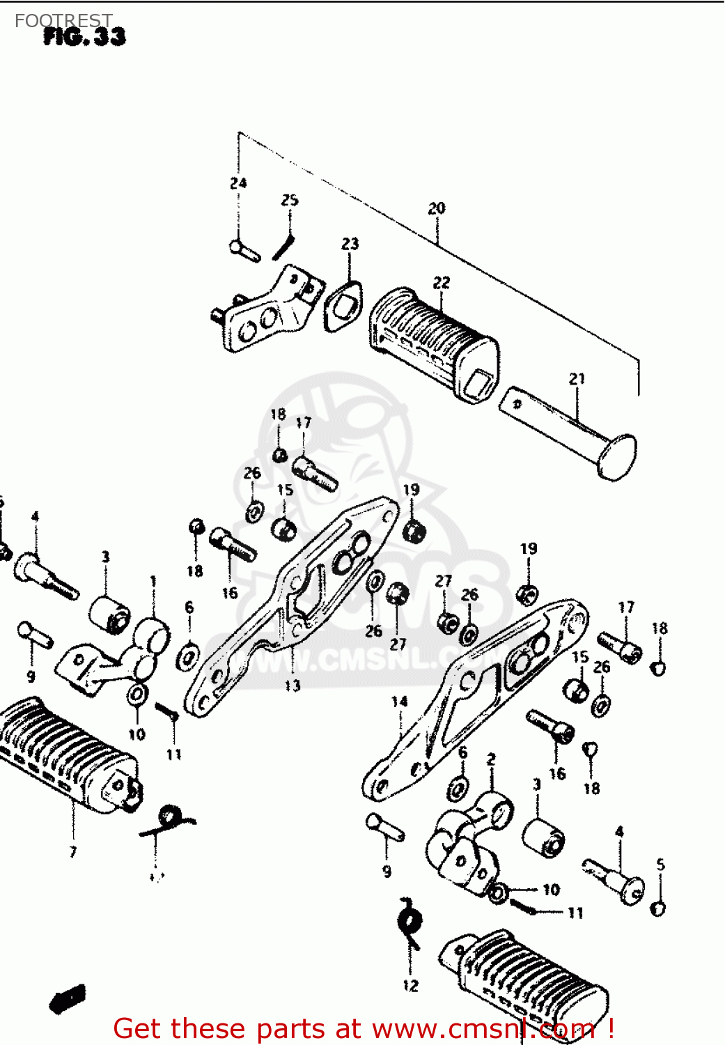 FOOTREST GS1100G 1986 (G) GENERAL EXPORT (E01)