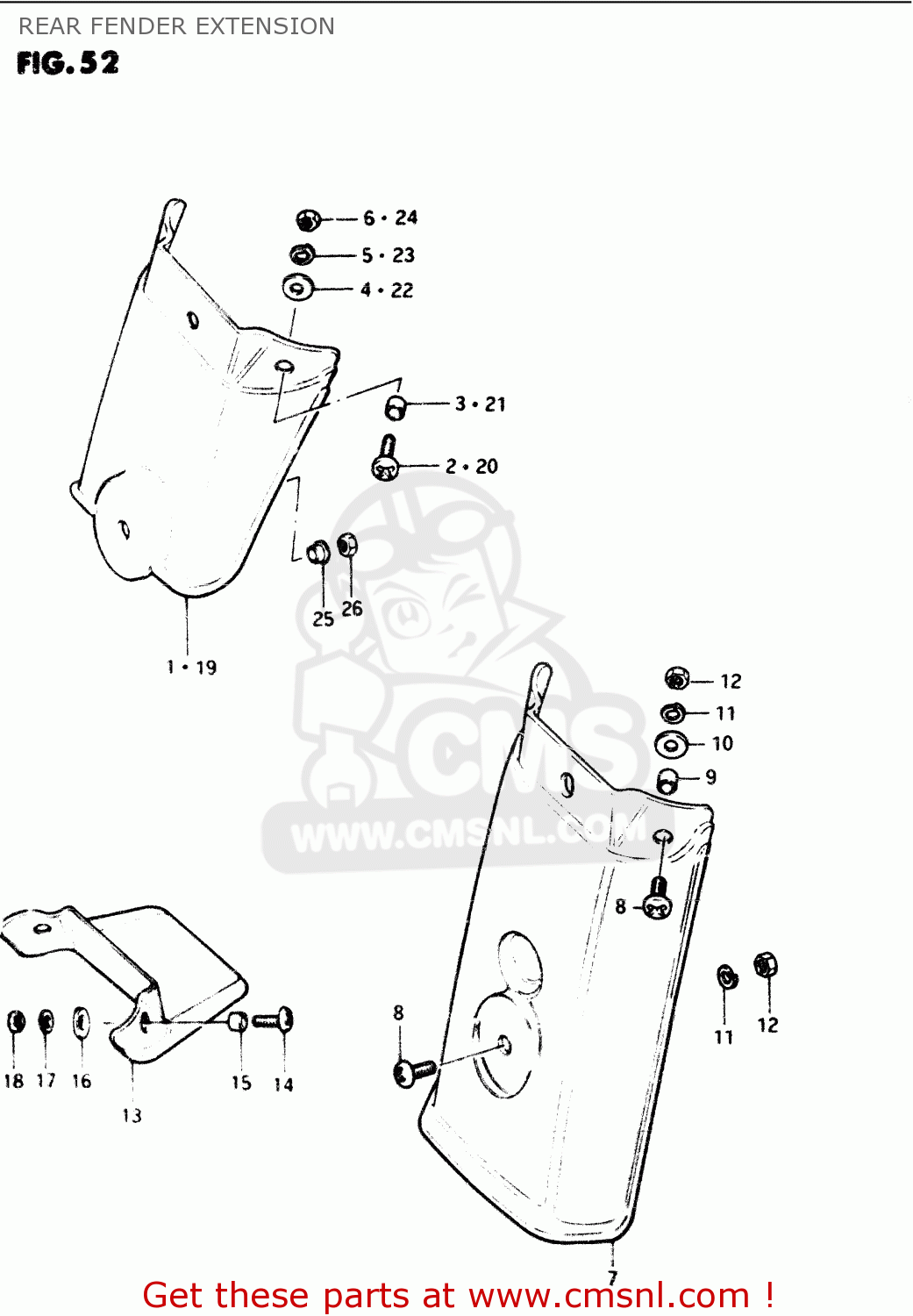 REAR FENDER EXTENSION GS1100G 1986 (G) GENERAL EXPORT (E01)