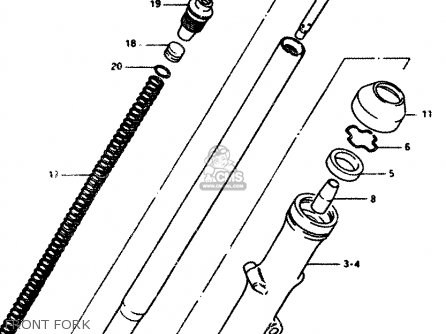 FRONT FORK - GS1100G 1986 (G) GENERAL EXPORT (E01)