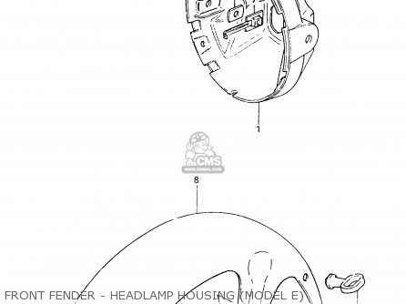 FRONT FENDER - HEADLAMP HOUSING (MODEL E) - GS1100G 1986 (G) GENERAL EXPORT (E01)