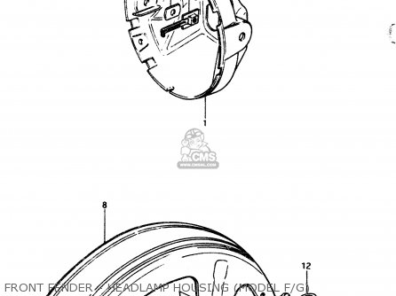 FRONT FENDER - HEADLAMP HOUSING (MODEL F/G) - GS1100G 1986 (G) GENERAL EXPORT (E01)