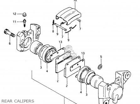 REAR CALIPERS - GS1100G 1986 (G) GENERAL EXPORT (E01)