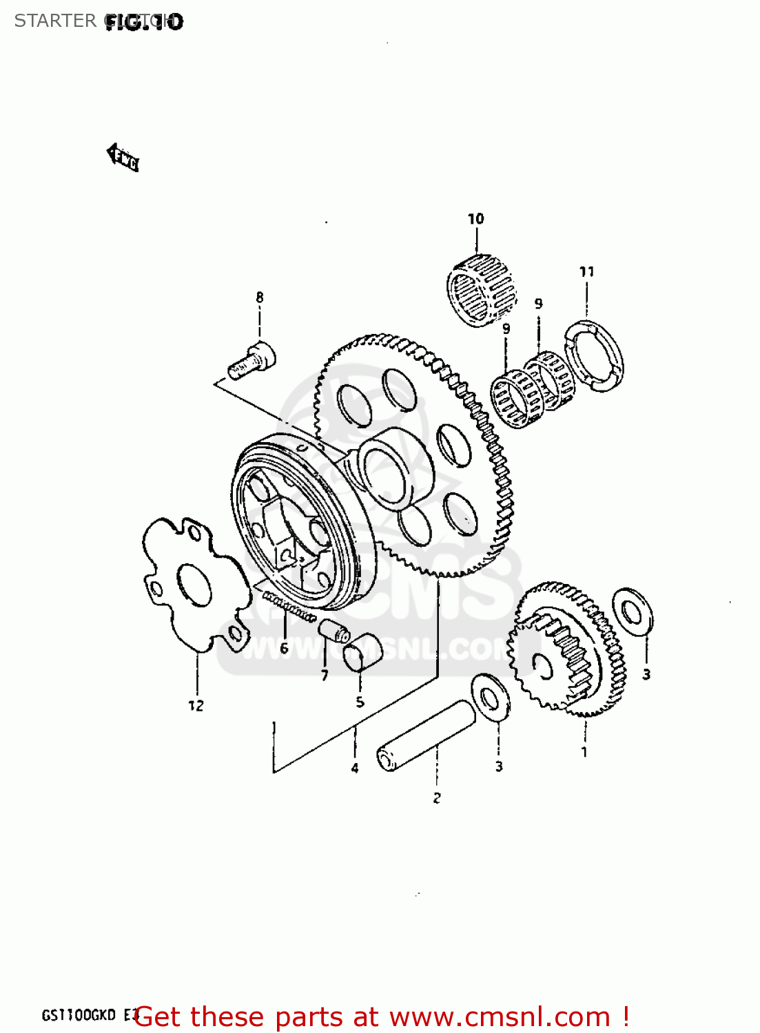 Suzuki GS1100GK 1982 (Z) GENERAL EXPORT (E01) STARTER CLUTCH - buy ...