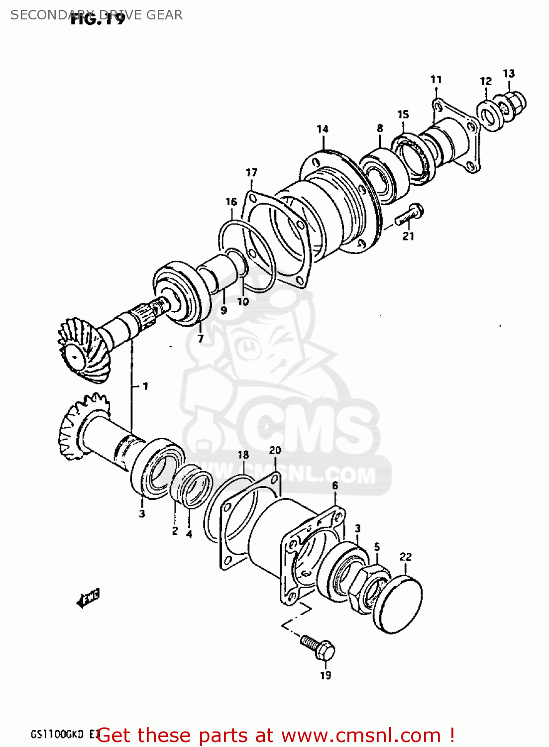 SECONDARY DRIVE GEAR GS1100GK 1982 (Z) GENERAL EXPORT (E01)
