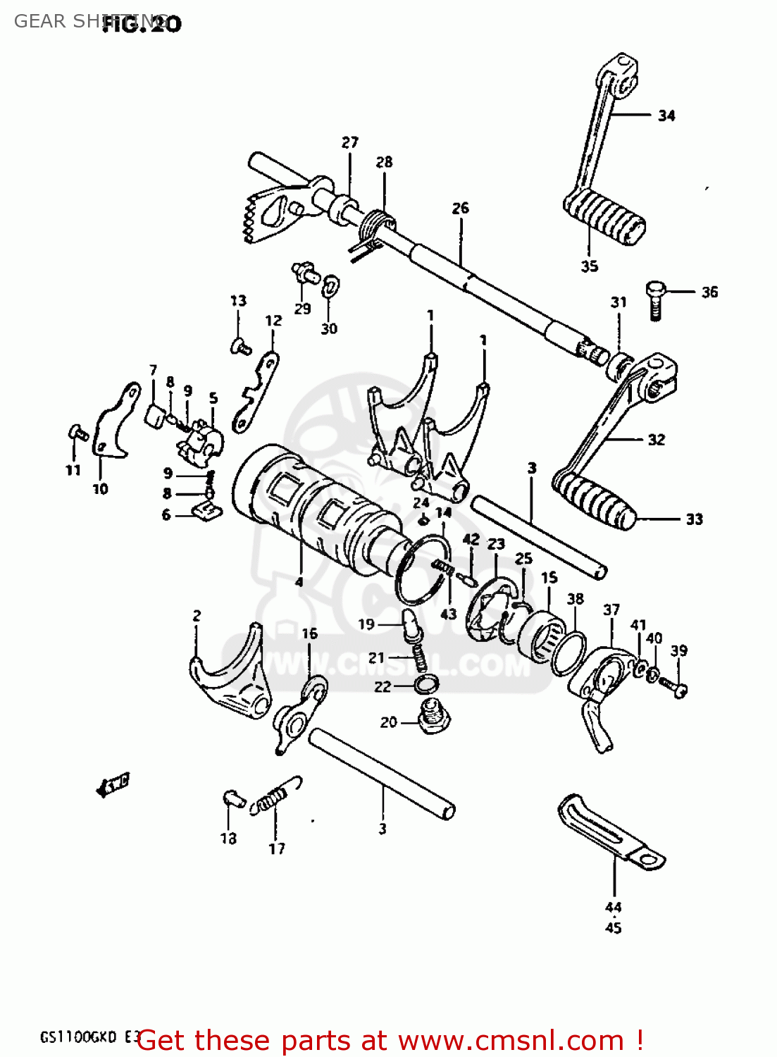 GEAR SHIFTING GS1100GK 1982 (Z) GENERAL EXPORT (E01)