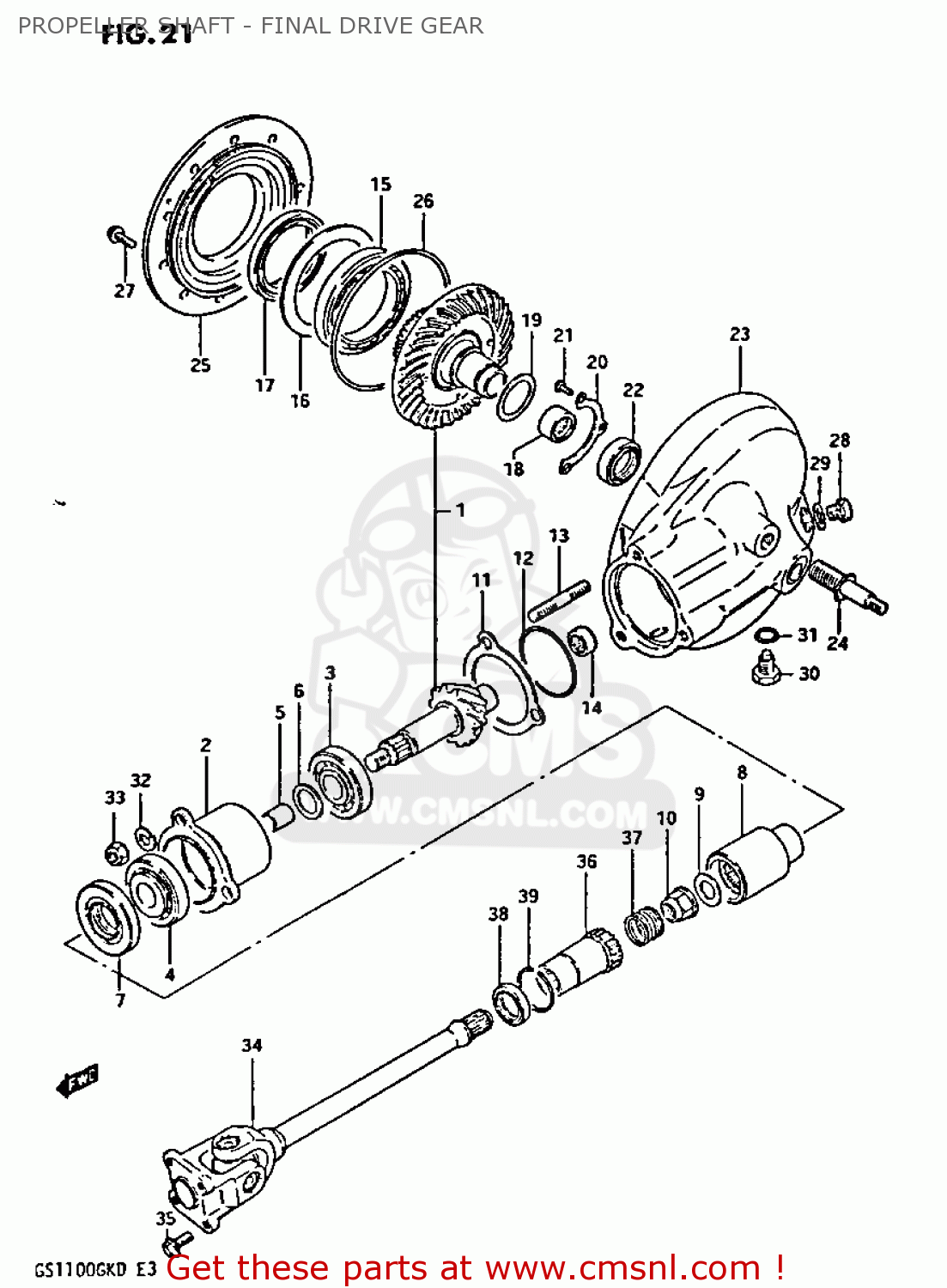 PROPELLER SHAFT - FINAL DRIVE GEAR GS1100GK 1982 (Z) GENERAL EXPORT (E01)
