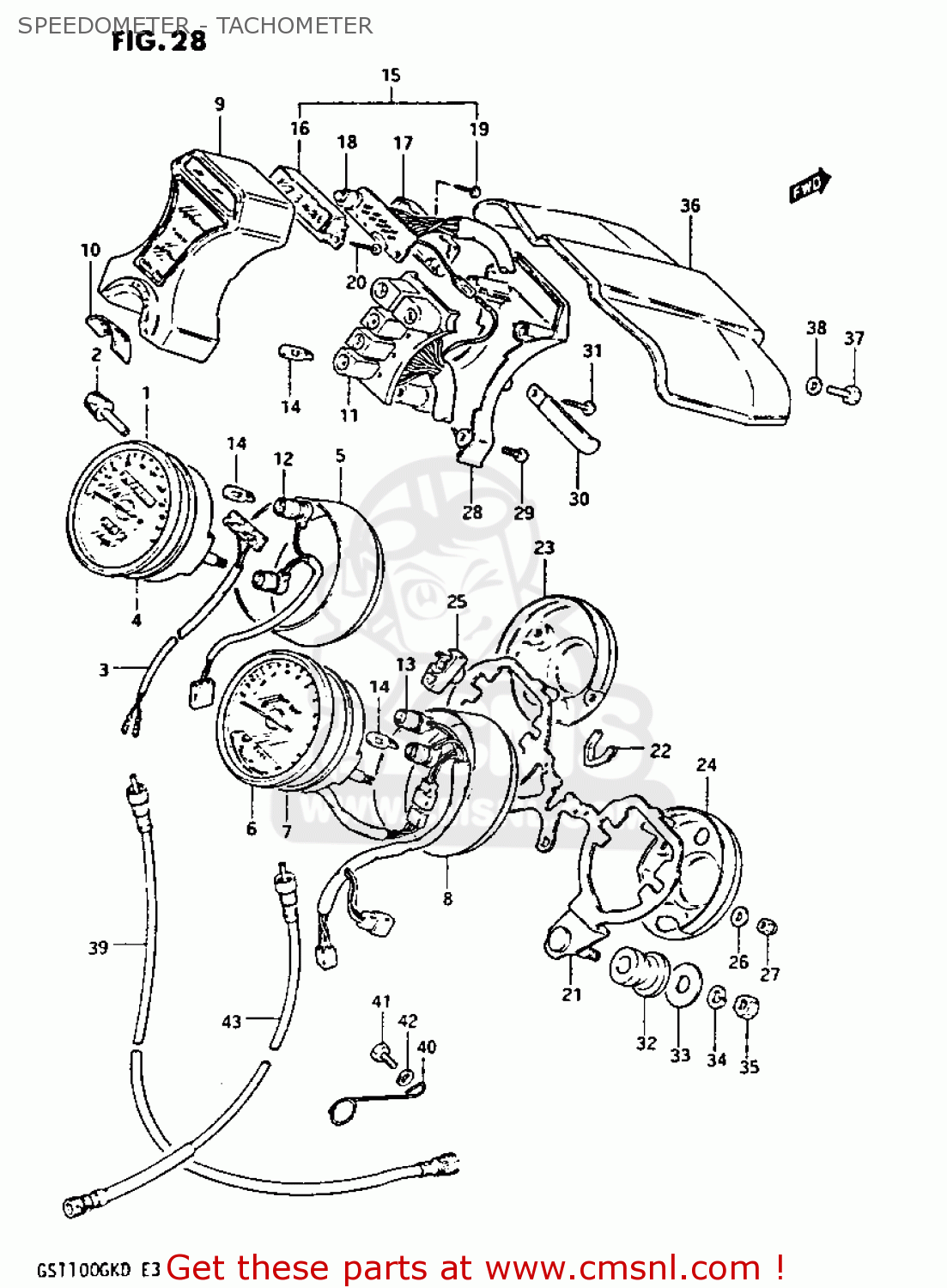 SPEEDOMETER - TACHOMETER GS1100GK 1982 (Z) GENERAL EXPORT (E01)