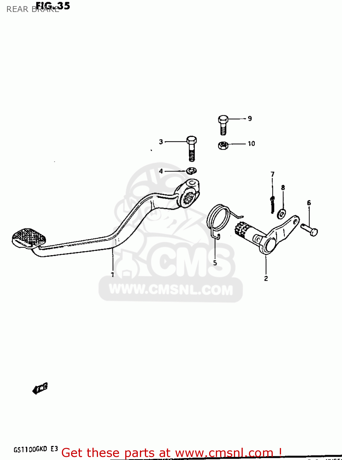 REAR BRAKE GS1100GK 1982 (Z) GENERAL EXPORT (E01)