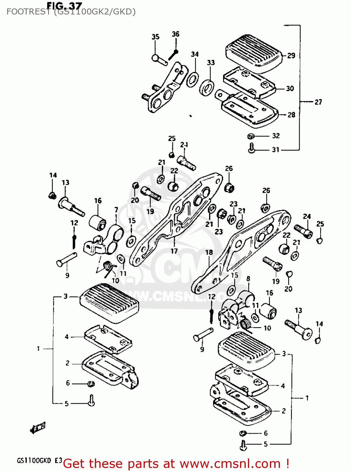 FOOTREST (GS1100GK2/GKD) GS1100GK 1982 (Z) GENERAL EXPORT (E01)
