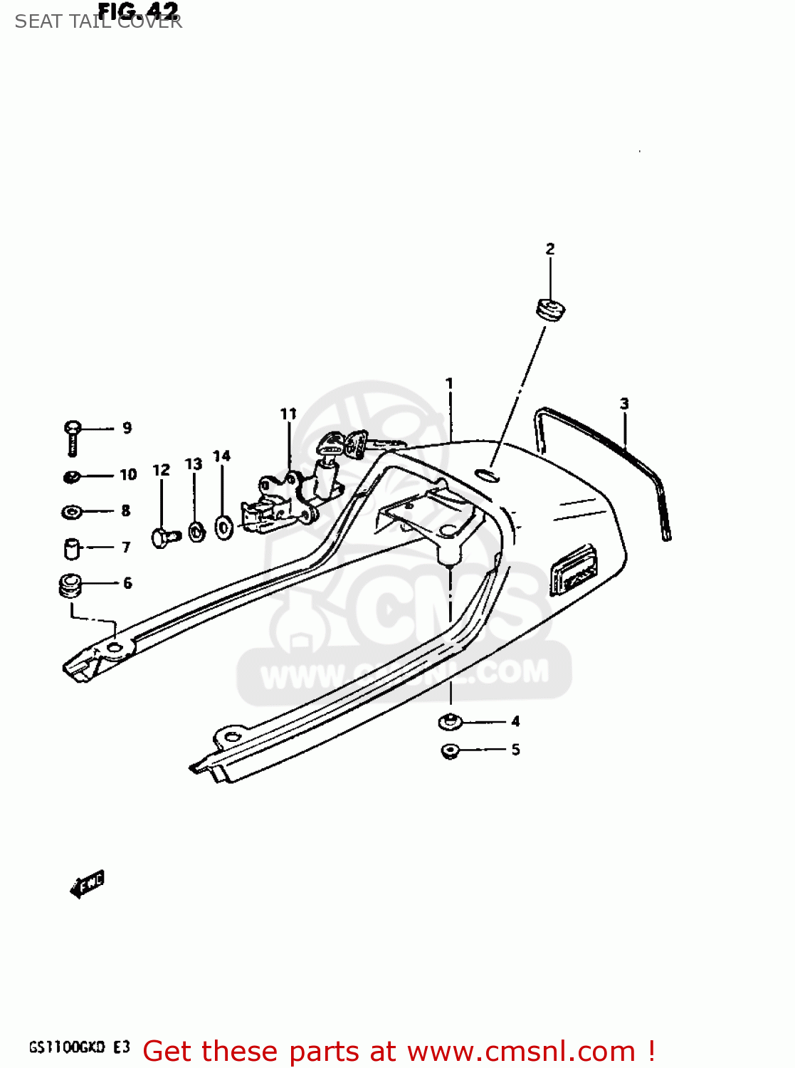 SEAT TAIL COVER GS1100GK 1982 (Z) GENERAL EXPORT (E01)