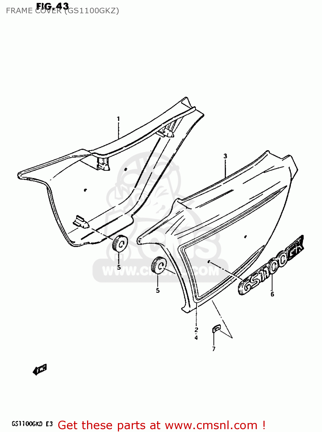 FRAME COVER (GS1100GKZ) GS1100GK 1982 (Z) GENERAL EXPORT (E01)