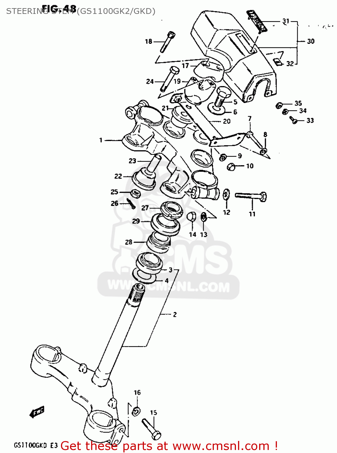 STEERING STEM (GS1100GK2/GKD) GS1100GK 1982 (Z) GENERAL EXPORT (E01)