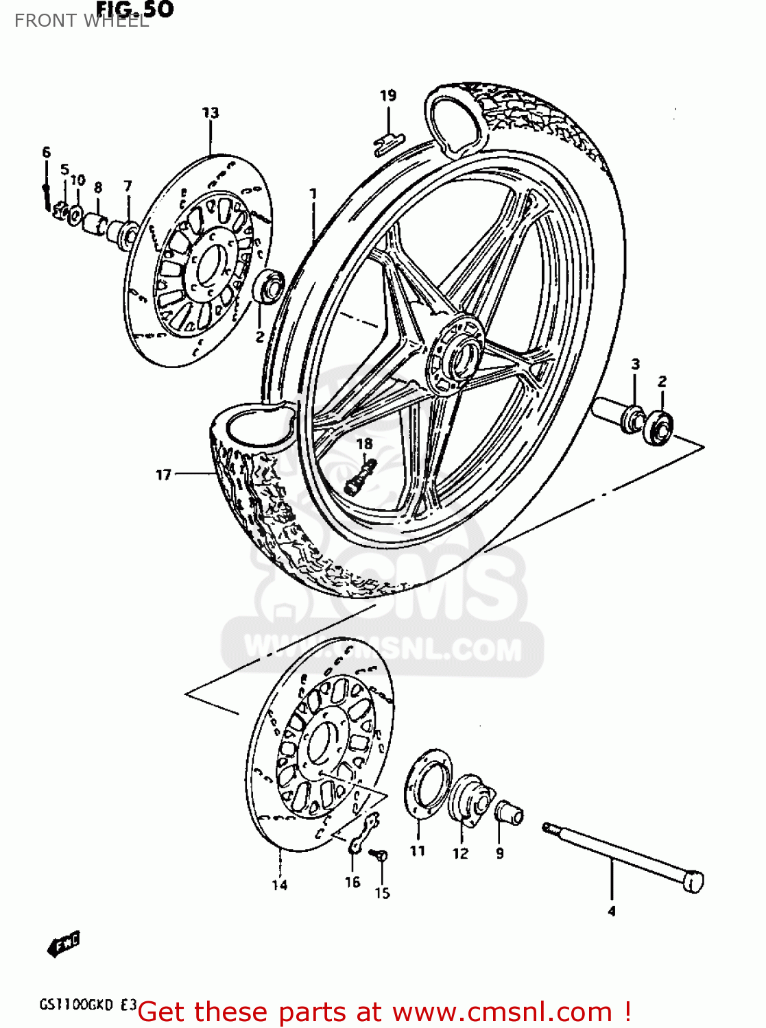 FRONT WHEEL GS1100GK 1982 (Z) GENERAL EXPORT (E01)