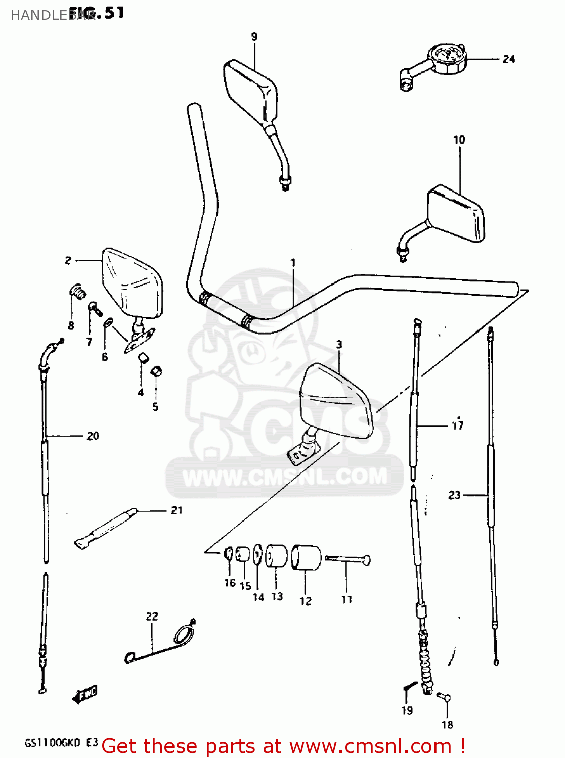 HANDLEBAR GS1100GK 1982 (Z) GENERAL EXPORT (E01)