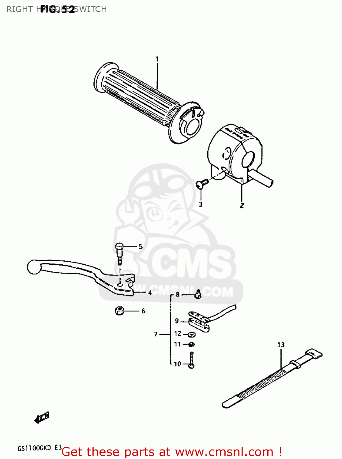 RIGHT HANDLE SWITCH GS1100GK 1982 (Z) GENERAL EXPORT (E01)