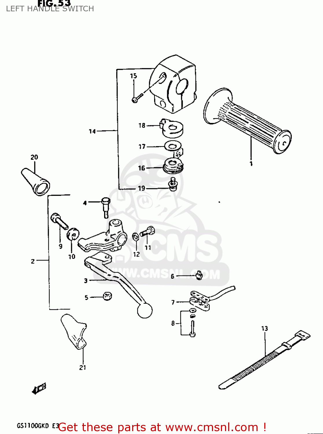 LEFT HANDLE SWITCH GS1100GK 1982 (Z) GENERAL EXPORT (E01)