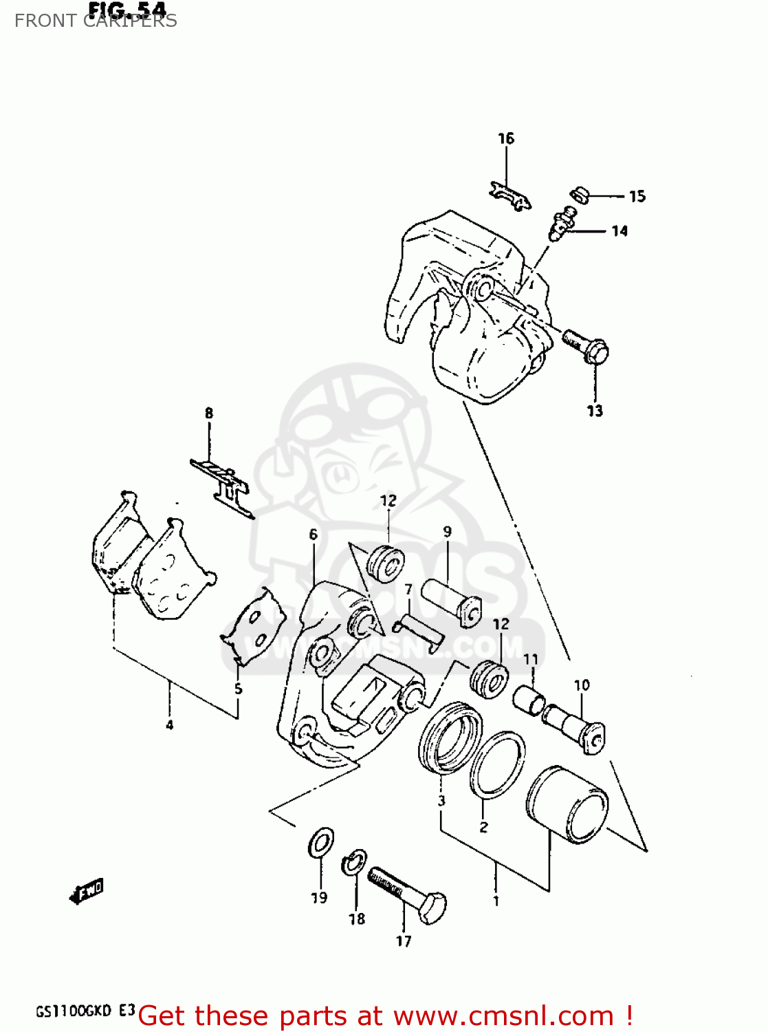 FRONT CARIPERS GS1100GK 1982 (Z) GENERAL EXPORT (E01)