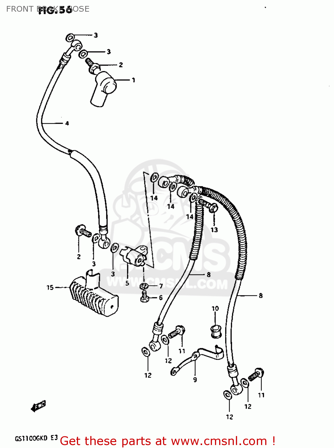FRONT BRAKE HOSE GS1100GK 1982 (Z) GENERAL EXPORT (E01)