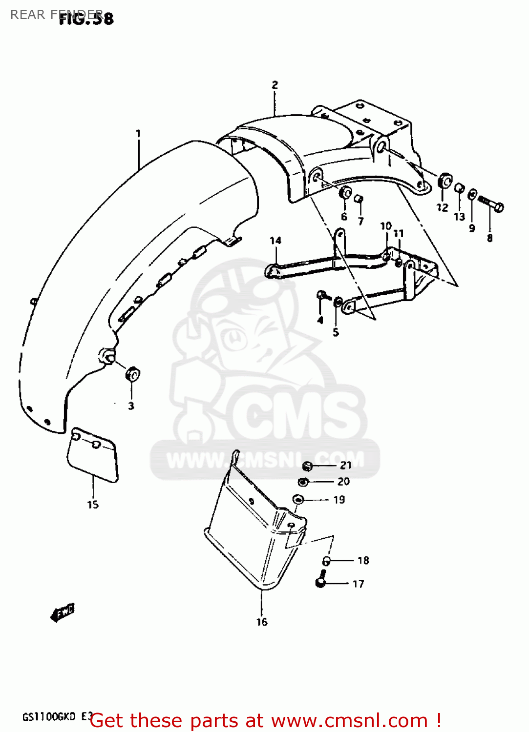 REAR FENDER GS1100GK 1982 (Z) GENERAL EXPORT (E01)