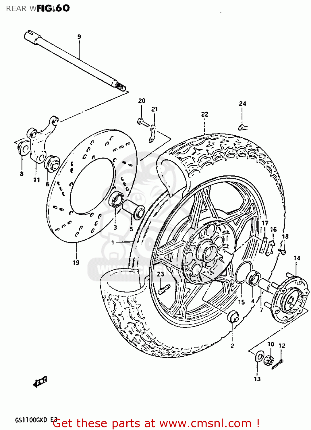 REAR WHEEL GS1100GK 1982 (Z) GENERAL EXPORT (E01)