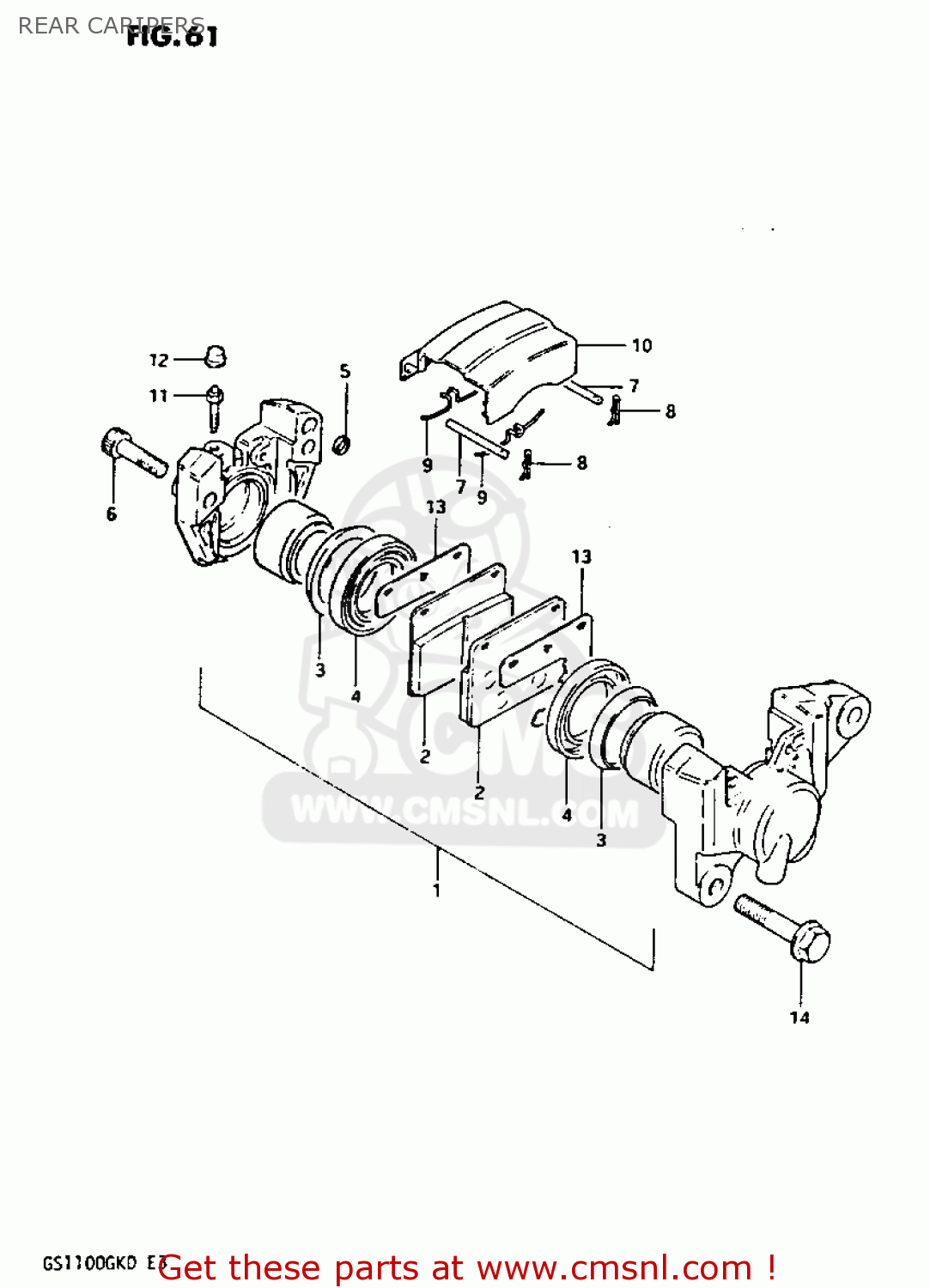 REAR CARIPERS GS1100GK 1982 (Z) GENERAL EXPORT (E01)
