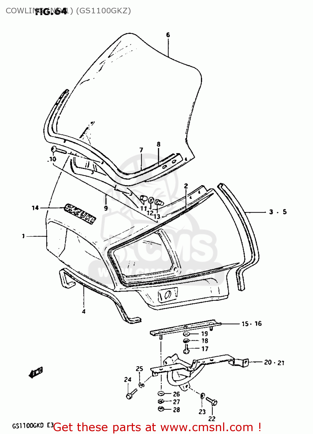 COWLING (NO.1) (GS1100GKZ) GS1100GK 1982 (Z) GENERAL EXPORT (E01)