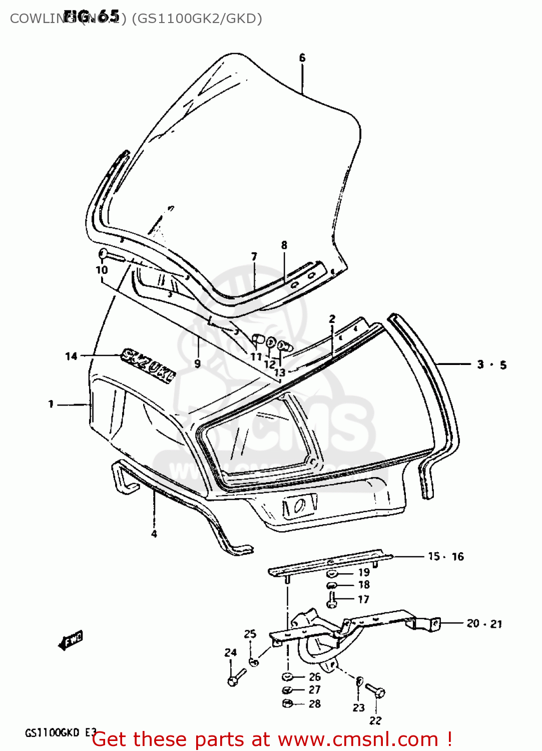 COWLING (NO.1) (GS1100GK2/GKD) GS1100GK 1982 (Z) GENERAL EXPORT (E01)