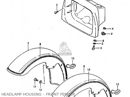 HEADLAMP HOUSING - FRONT FENDER - GS1100GK 1982 (Z) GENERAL EXPORT (E01)