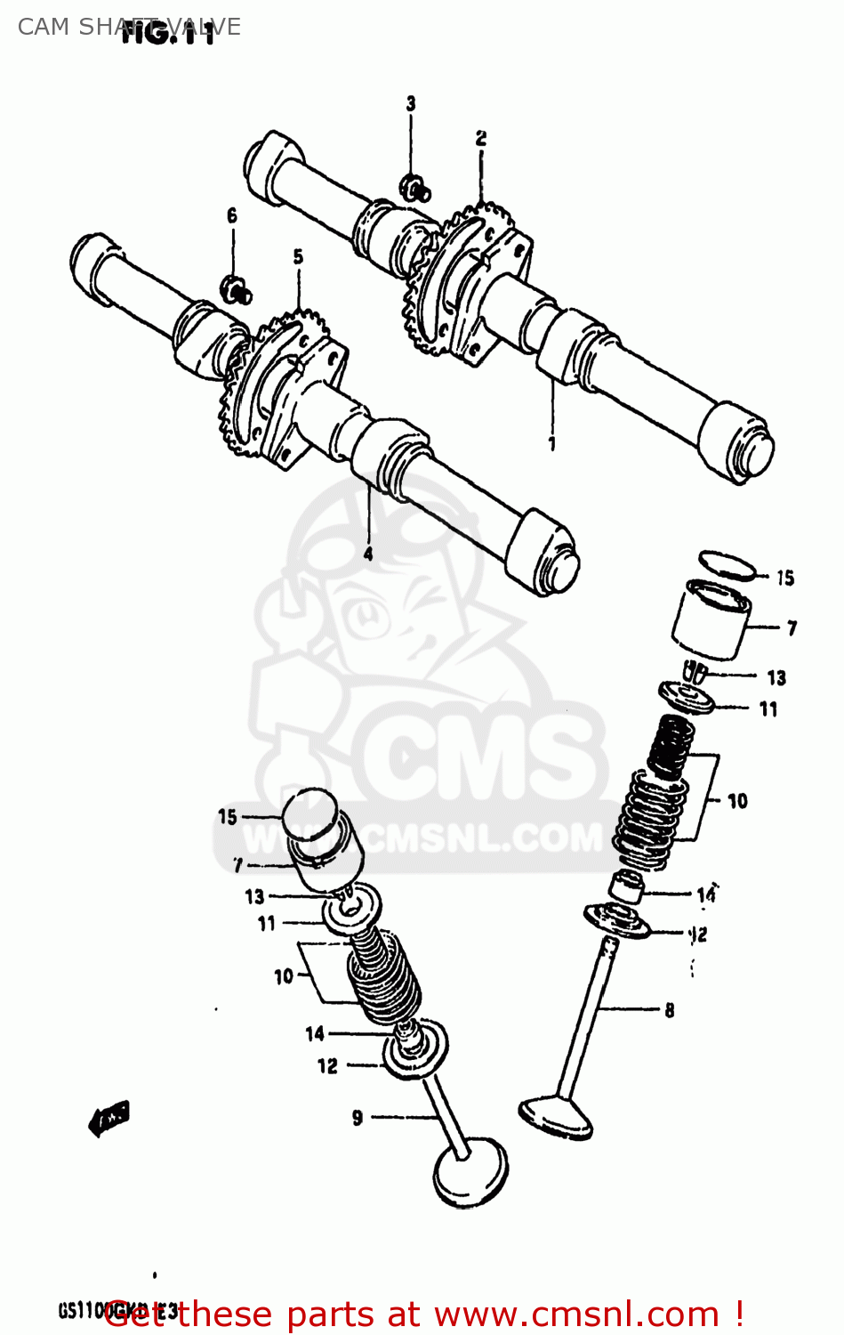 CAM SHAFT-VALVE GS1100GK 1982 (Z) USA (E03)