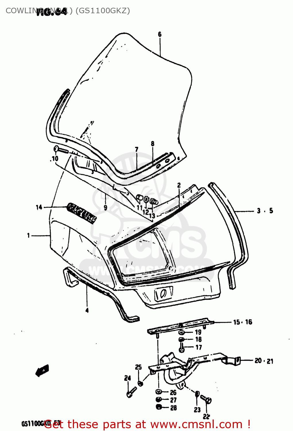 COWLING (NO.1) (GS1100GKZ) GS1100GK 1982 (Z) USA (E03)