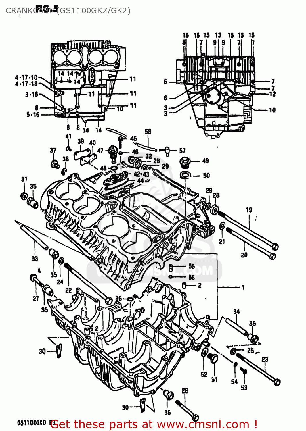 CRANKCASE (GS1100GKZ/GK2) GS1100GK 1982 (Z) USA (E03)