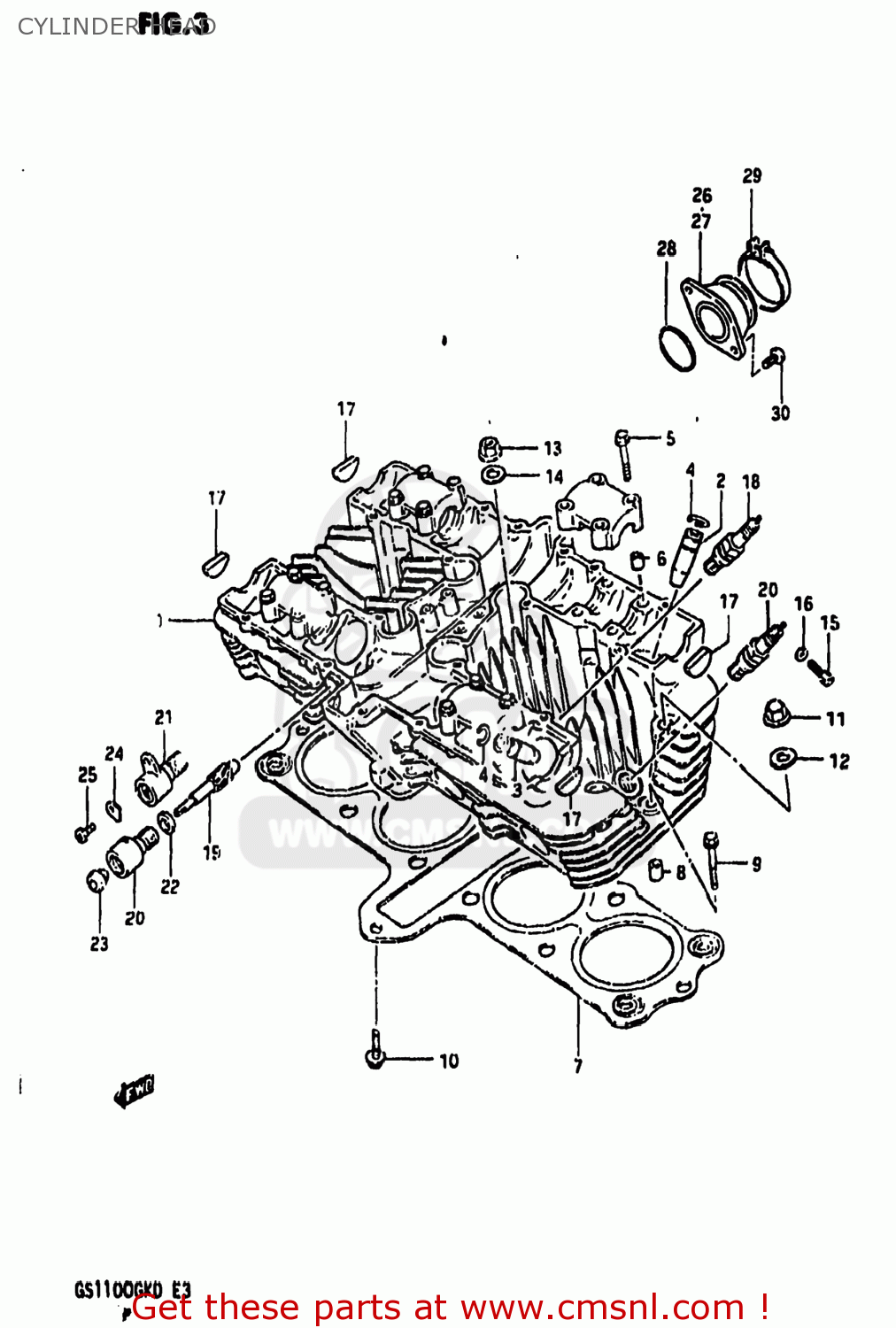 CYLINDER HEAD GS1100GK 1982 (Z) USA (E03)