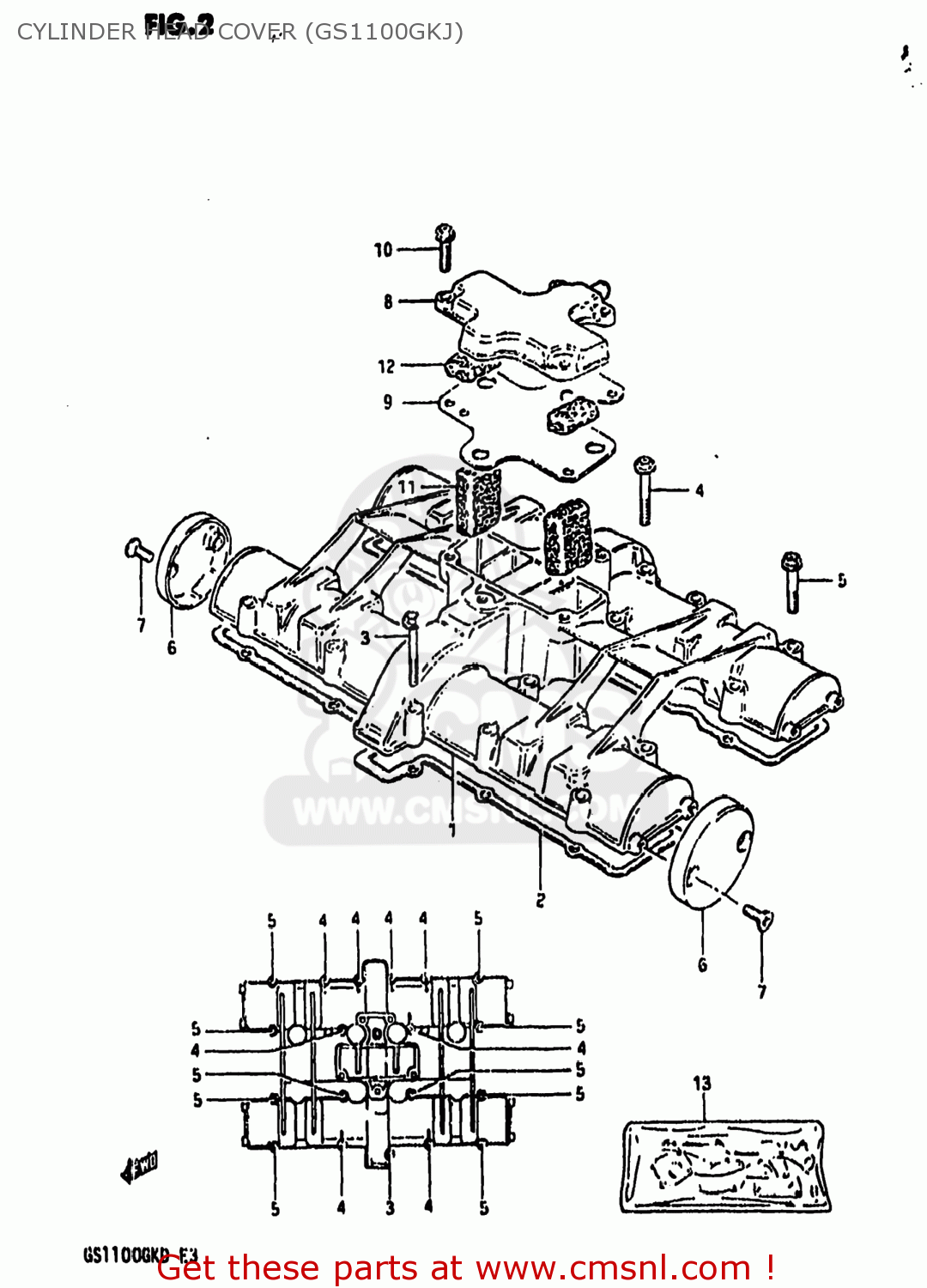 CYLINDER HEAD COVER (GS1100GKJ) GS1100GK 1982 (Z) USA (E03)