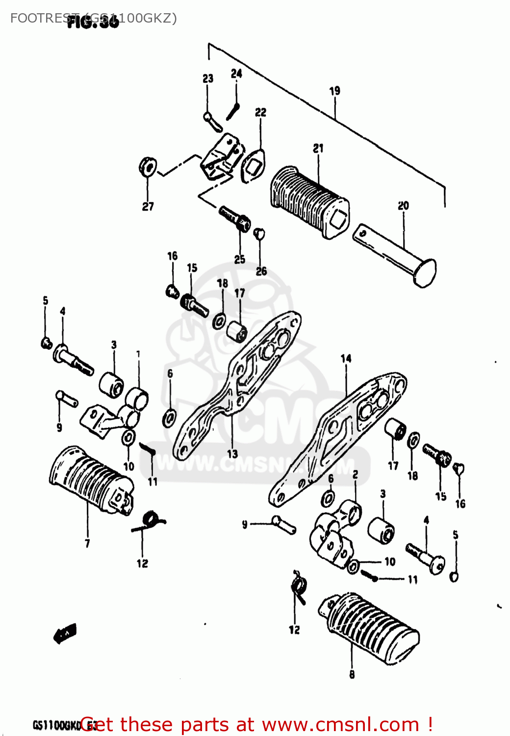 FOOTREST (GS1100GKZ) GS1100GK 1982 (Z) USA (E03)